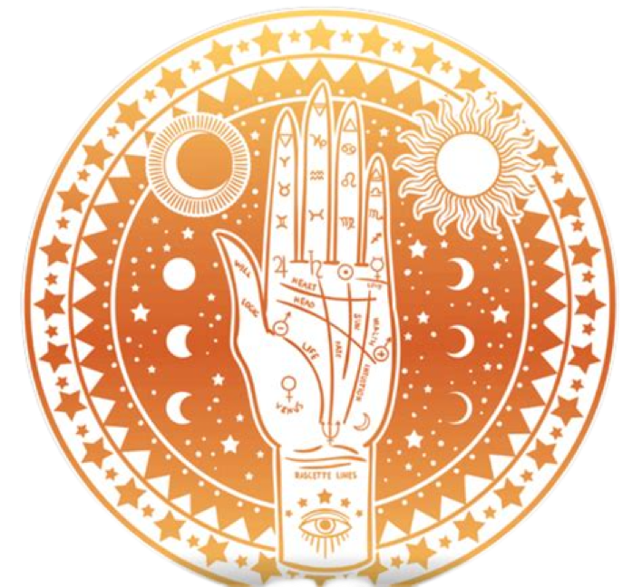 Palmistry talisman in a beautiful burnt orange colour